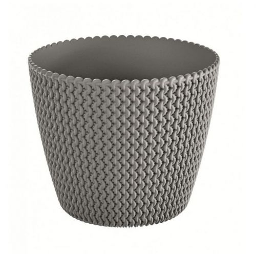 Kvetináč plastový, priemer 19cm, SPLOFY, sivý
