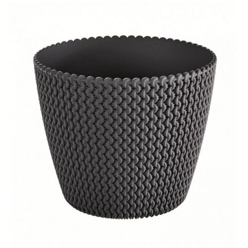 Kvetináč plastový, priemer 26cm, SPLOFY, antracit