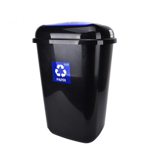 Kôš na separovaný odpad plastový, 45L, QUATRO, modrý