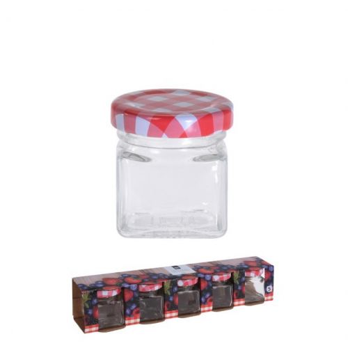 Pohár zavárací TO 43, 50ml + viečko karo, balenie 5ks