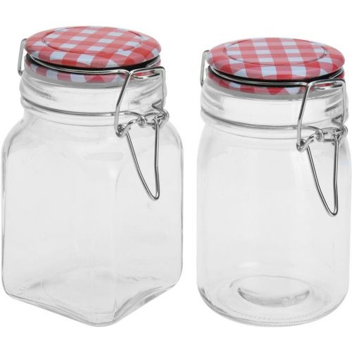 Sklenená dóza na potraviny, 250ml s tesnením karo viečko, hermetická 