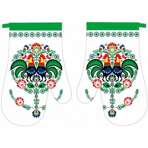 Chňapka kuchynská, motív folklór, 2ks, sada s magnetom
