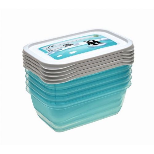 Dóza na potraviny plastová, sada 5ks, MAGIC ICE/POLAR, 0,5L, 15,5x10,5x6cm, obdĺžnik 