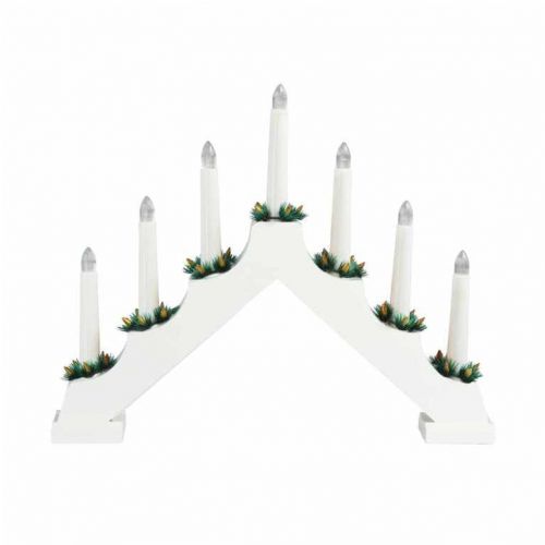 Svietnik vianočný 7 LED sviečok 39,5x5x31cm, s časovačom, drevo