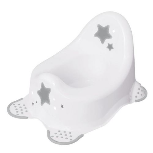 Detský nočník STARS, protišmykový, svetlosivý, plast