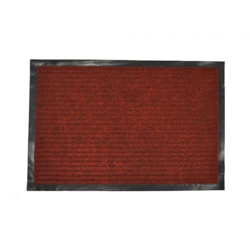 Rohož 40x60cm guma + textil bordová, pruhovaná s gumeným okrajom