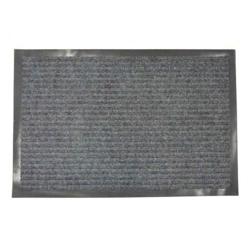 Rohož 50x80cm guma + textil, šedá, pruhovaná, s gumenným okrajom