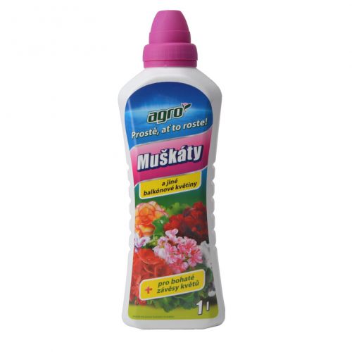 Hnojivo na balkónové kvety, tekuté, 1l, AGRO
