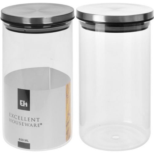Vysoká dóza sklenená, 1000ml, s plastovým vrchnákom, s tesnením