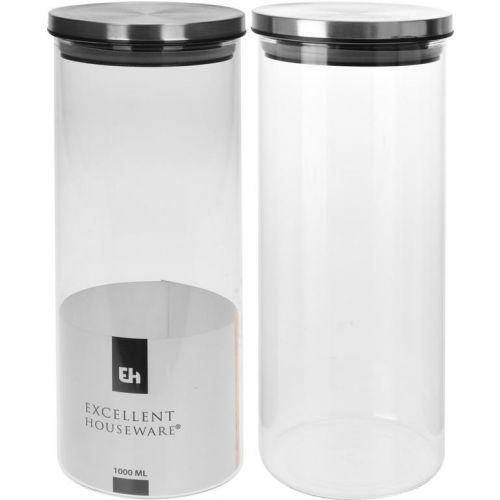 Dóza sklo 1400ml s plastová vrchnákom s tesnením