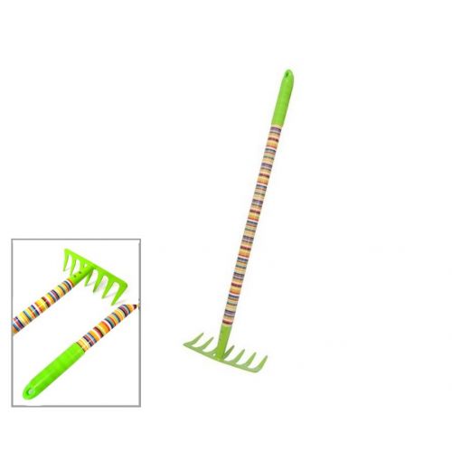 Hrable detské kovové 7-zubové, farebné pruhy, dĺžka 63cm