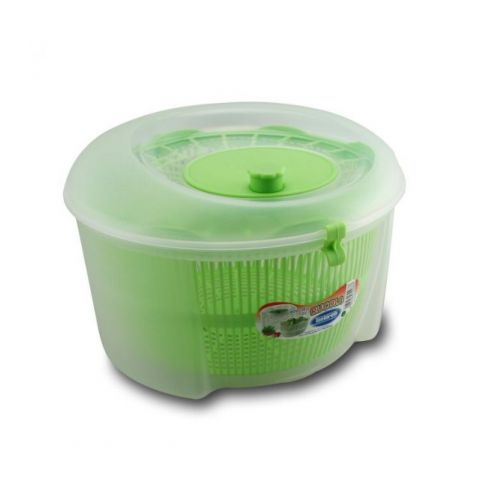 Odstredivka na šalát plastová, priemer 24x16cm, 4,5L, transparent, zelená "Rucola" TONTARELLI