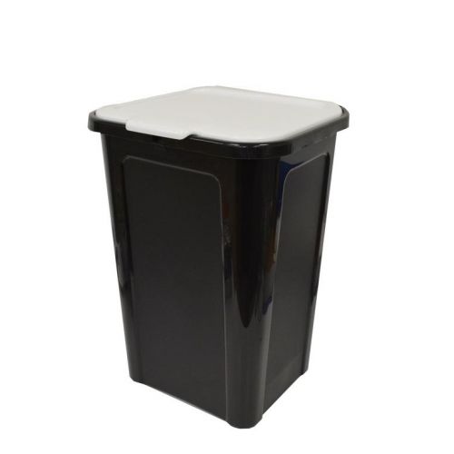Odpadkový kôš na recykláciu plastový, objem 44L, "Cover Line" TONTARELLI, čierno/biely