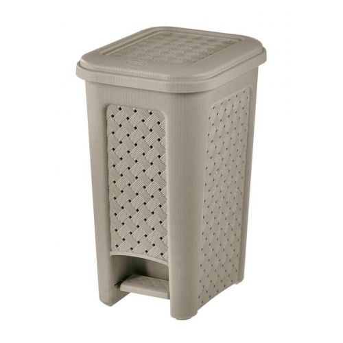 Kôš na odpad nášľapný 8L, plastový, TONTARELLI, mokka