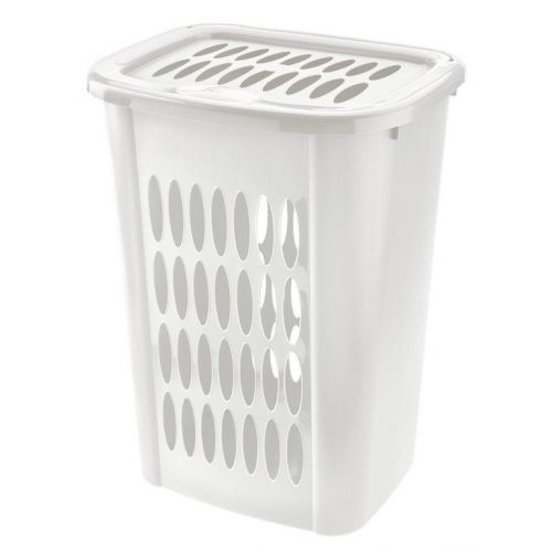 Kôš na špinavé prádlo plastový, objem 53L, biely, "COVER LINE" TONTARELLI