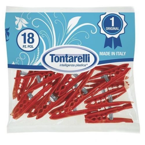 Štipce na prádlo, plastové, 18 ks, MINIMOLLET TONTARELLI