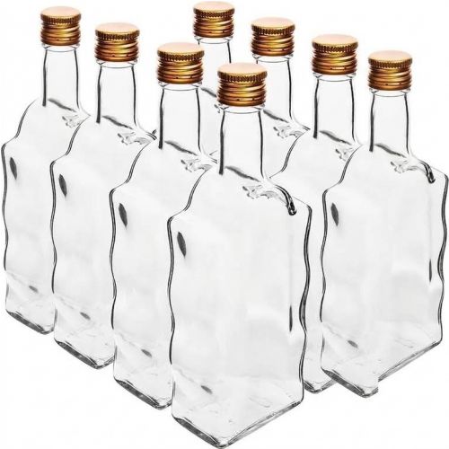 Fľaša sklenená, hranatá, kláštorná, 500 ml, s uzáverom na závit