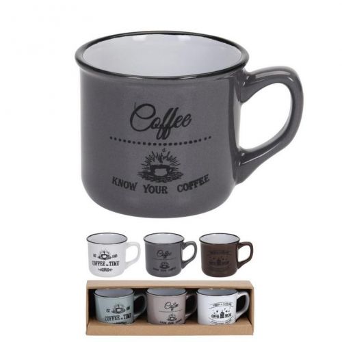 Hrnček na espresso, kameninový, 100ml, sada 3ks