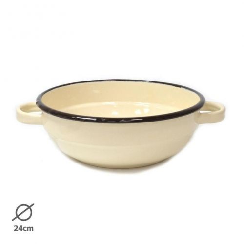 Misa sedliacka smaltovaná 24 cm/2,8l bez dekoru, béžová 
