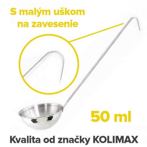 Nerezová kuchynská naberačka 6 cm/50 ml, dĺžka 27cm, Kolimax