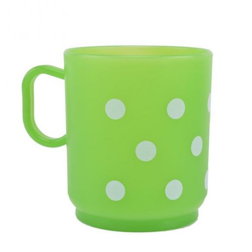 Hrnček plastový 250ml, zelený, BODKY