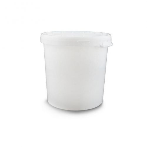Vedro, nádoba potravinárska s ušami, plast, 32l, okrúhle, biele, s vekom