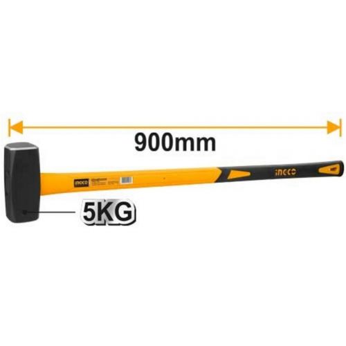 Kladivo/pucka, sklolaminátová násada, 5000g INGCO