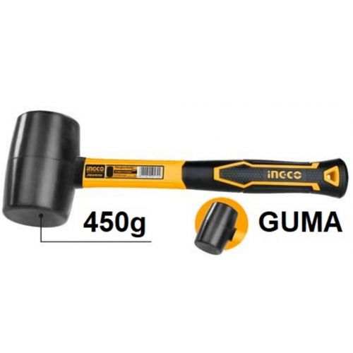 Kladivo gumové 450g čierne INGCO sklolaminátová násada