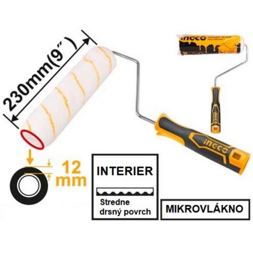 Valček maliarsky 230mm s rúčkou INGCO, na drsný povrch