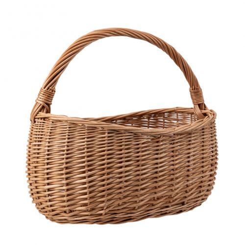 Košík prútený 40x24xH15 cm, HH35 cm oválny