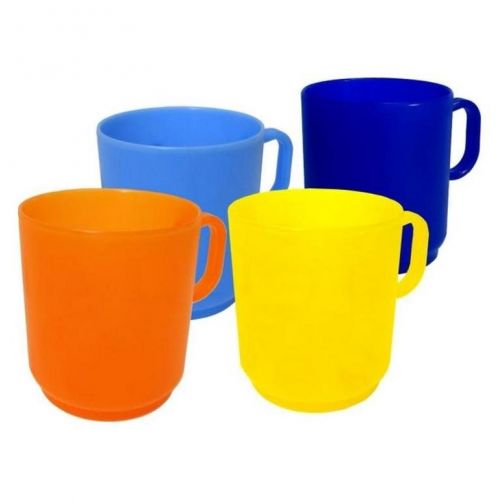 Hrnček plastový transparentný, na vodu, 250ml, mix farieb