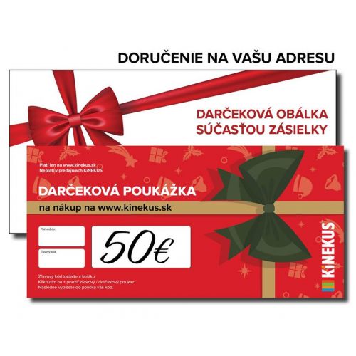 Darčeková poukážka 50 €, červená, poštou