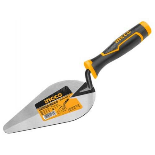INGCO murárska lyžica - vymazávačka (mačací jazýček), nerezová oceľ, čepeľ 150 mm, celková dĺžka 285 mm, pogumovaná ergonomická rukoväť, 130 g