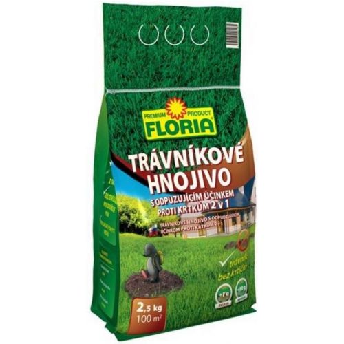 Hnojivo s odpudzujúcim účinkom proti krtkom, trávnikové, 2,5 kg, FLORIA