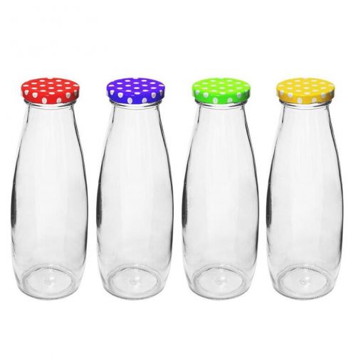 Fľaška na sirup / šťavu TO48, 480ml, číre sklo, viečko bodky, balenie 6 ks