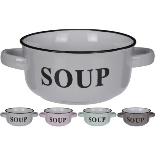 Miska keramická, 490ml, s ušami, SOUP
