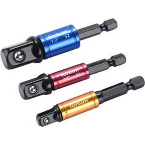 Sada adaptérov, 3ks, 1/4" 6-hran na 1/4"-3/8"-1/2" 4-hran, S2