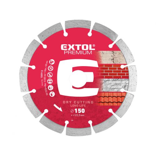 EXTOL PREMIUM Kotúč rezný diamantový segmentový Long Life, 150mm