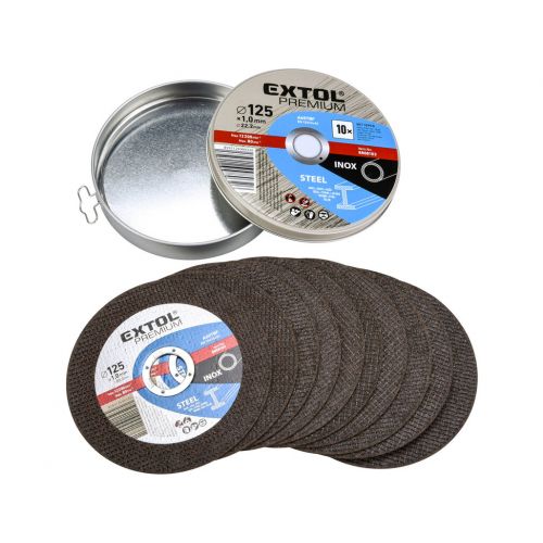 EXTOL PREMIUM Kotúč rezný na oceľ a antikoro 10ks, 125x1,0mm