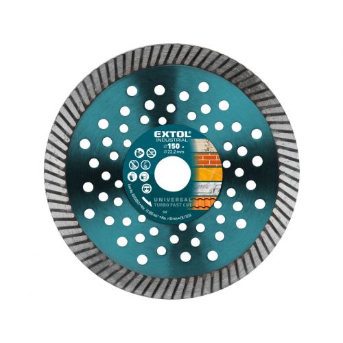 EXTOL INDUSTRIAL Kotúč rezný diamantový Turbo Fast Cut, 150mm