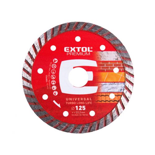 EXTOL PREMIUM Kotúč rezný diamantový Turbo Long Life, 125mm
