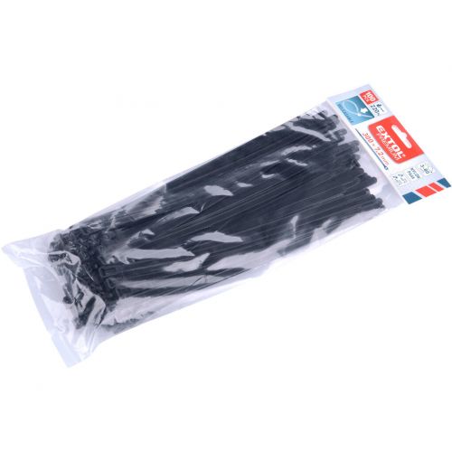 Pásky sťahovacie čierne, 7,2X300mm, 100ks, 22kg, viacnásobné použitie
