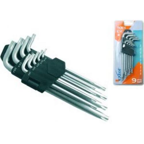 Kľúče Torx zástrčné (s dierkou) Cr-V, 9-dielna sada, TX10-50