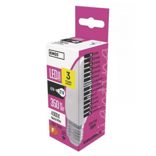LED žiarovka Classic Candle 4,1W E27 neutrálna biela