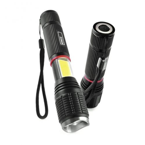 Svietidlo LED kovové, 5W + 3W COB, na 3x AAA, FOKUS
