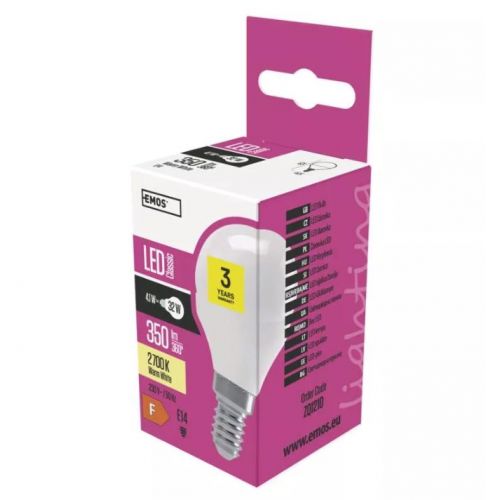 LED žiarovka Classic Mini Globe 4,1W E14 teplá biela