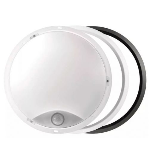 LED svietidlo prisadené kruhové so senzorom, 14W, neutrálna biela, priemer 21,5cm, čierna/biela