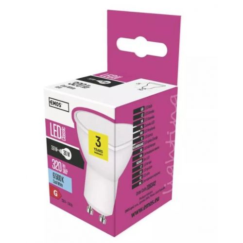 Žiarovka LED CLS 4,5W, GU10, CW