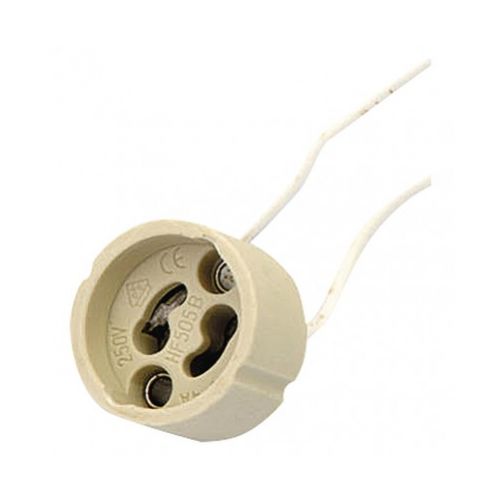 Objímka na žárovku GU10 keramická 250V/2A, biela