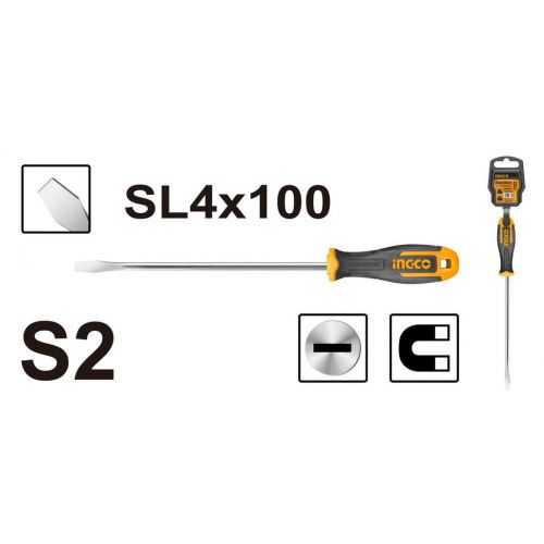 Skrutkovač plochý 4x100mm S2 INGCO